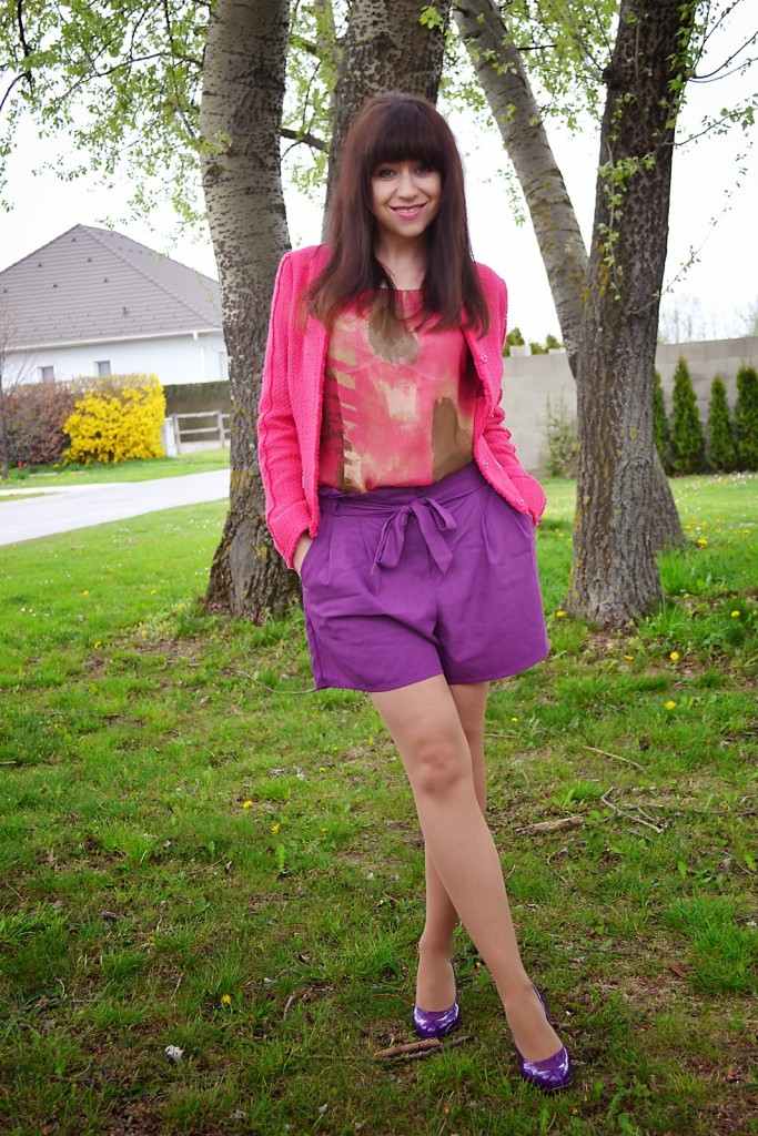 Celoročná záležitosť_outfit_pink_fialové šortky_Katharine-fashion is beautiful
